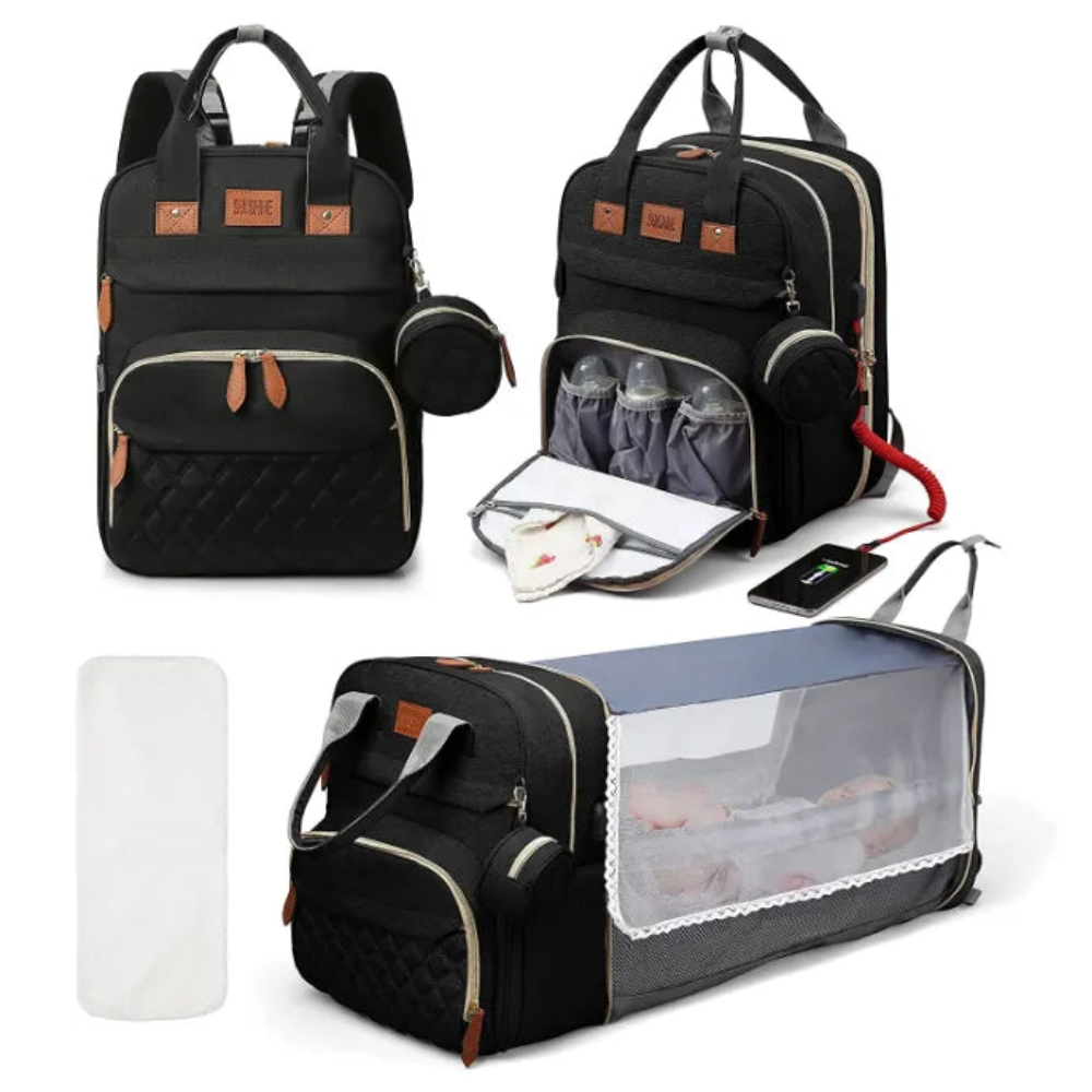 Baby Portable Bed Diaper Bag Backpack Bassinet with Stroller Straps for Travel