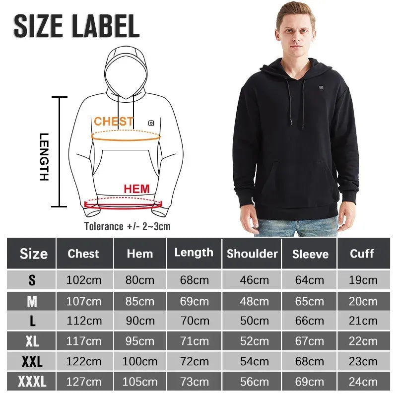 ThermoLux™ USB Smart Heated Hoodie + External Battery Power Bank