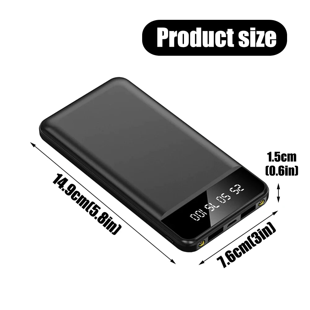 20000mAh Power Bank Portable Mini Charger Fast Charging External Battery Pack