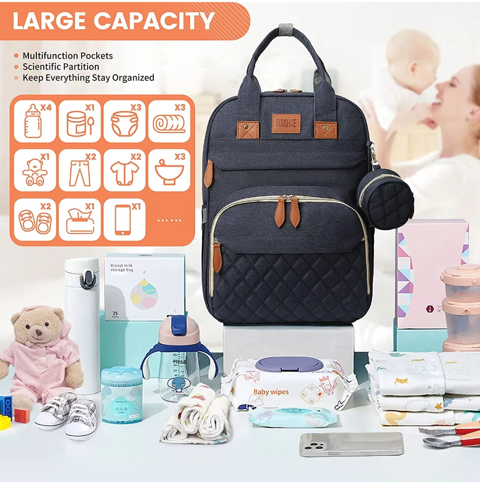 Baby Portable Bed Diaper Bag Backpack Bassinet with Stroller Straps for Travel