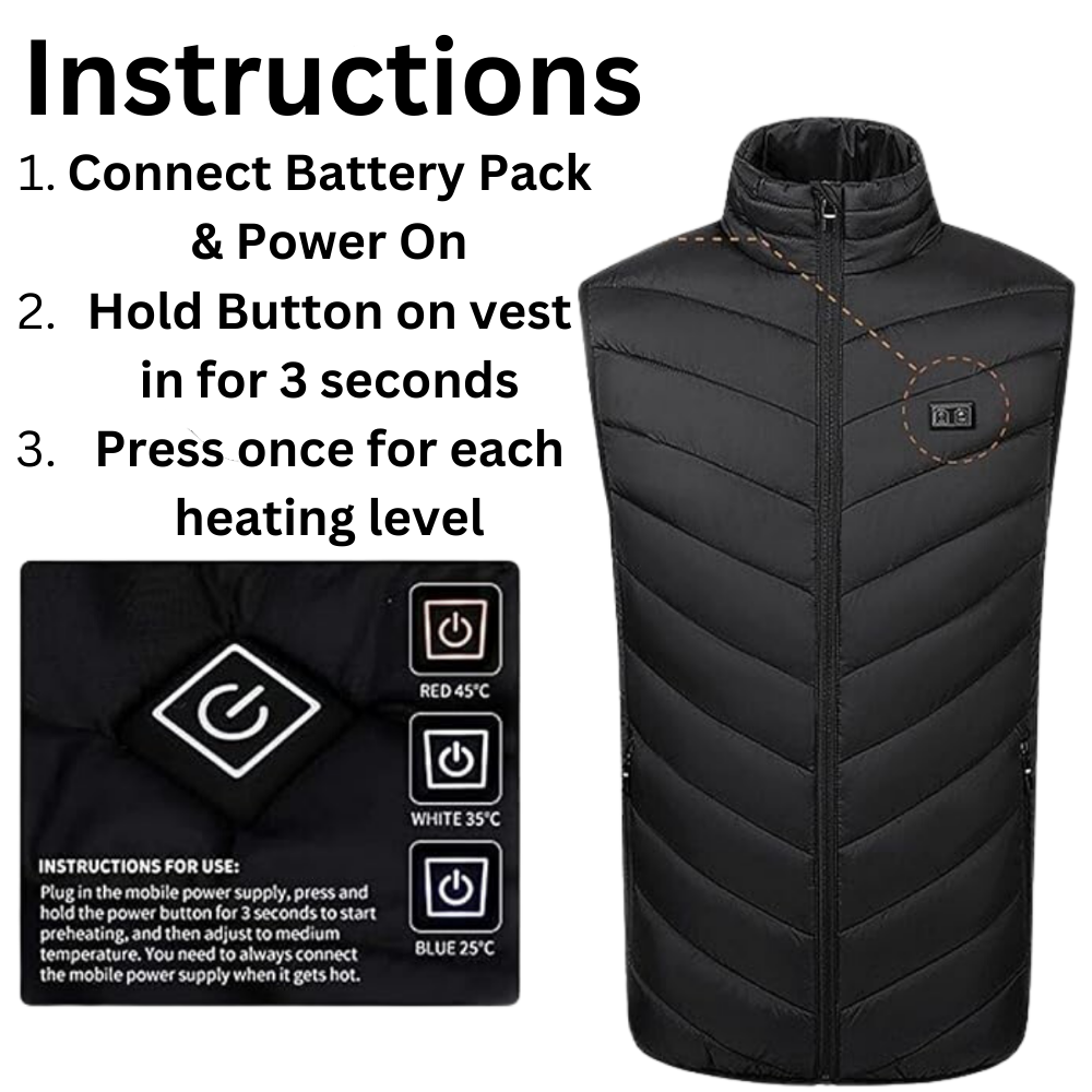 Ultimate Warmthđ„ThermoGemini USB Heated Vest + FREE Battery