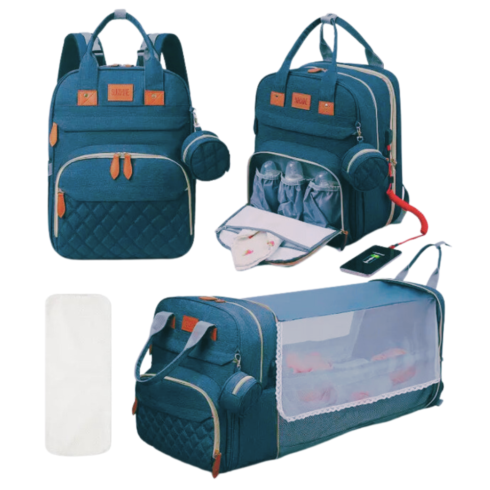 Baby Portable Bed Diaper Bag Backpack Bassinet with Stroller Straps for Travel