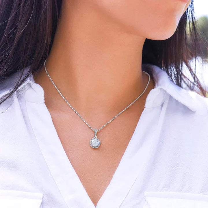 Sterling Silver Necklace - With Real Rose - To My Baby