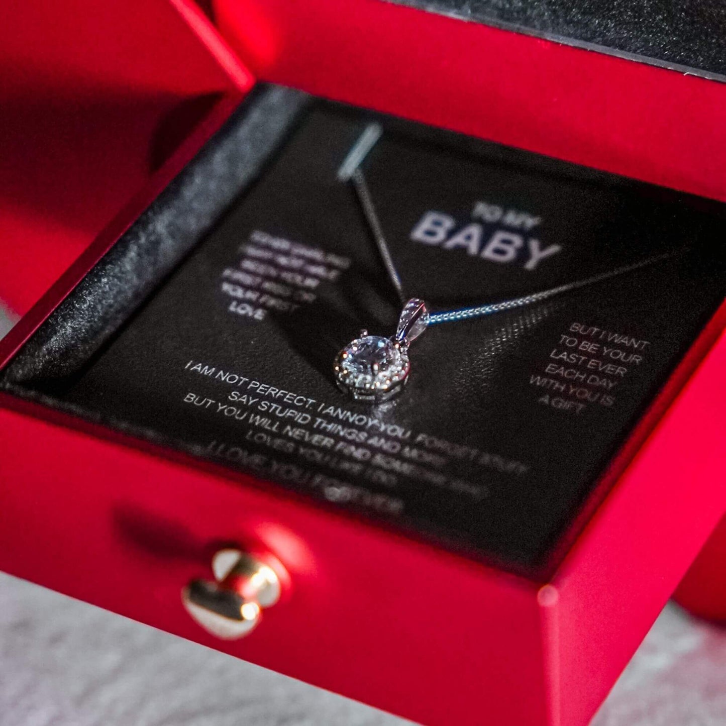 Sterling Silver Necklace - With Real Rose - To My Baby